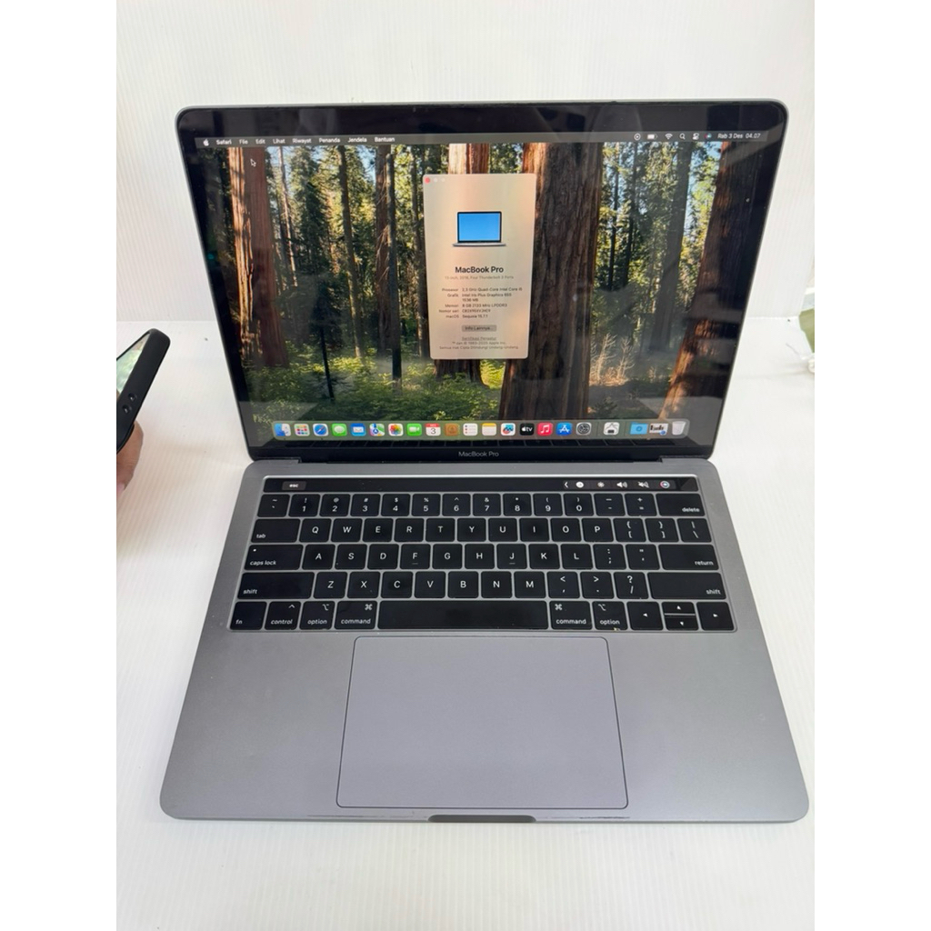 Macbook Pro 2018 13-inc touchbar ram 8/512gb i5 bekas second original murah