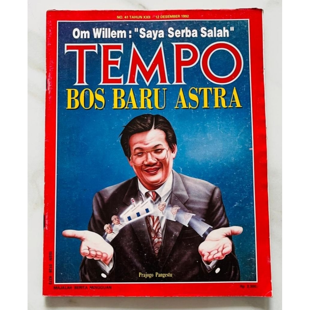 Majalah Tempo lama 12 Desember 1992 : Bos Baru Astra, Cover Prajogo Pangestu