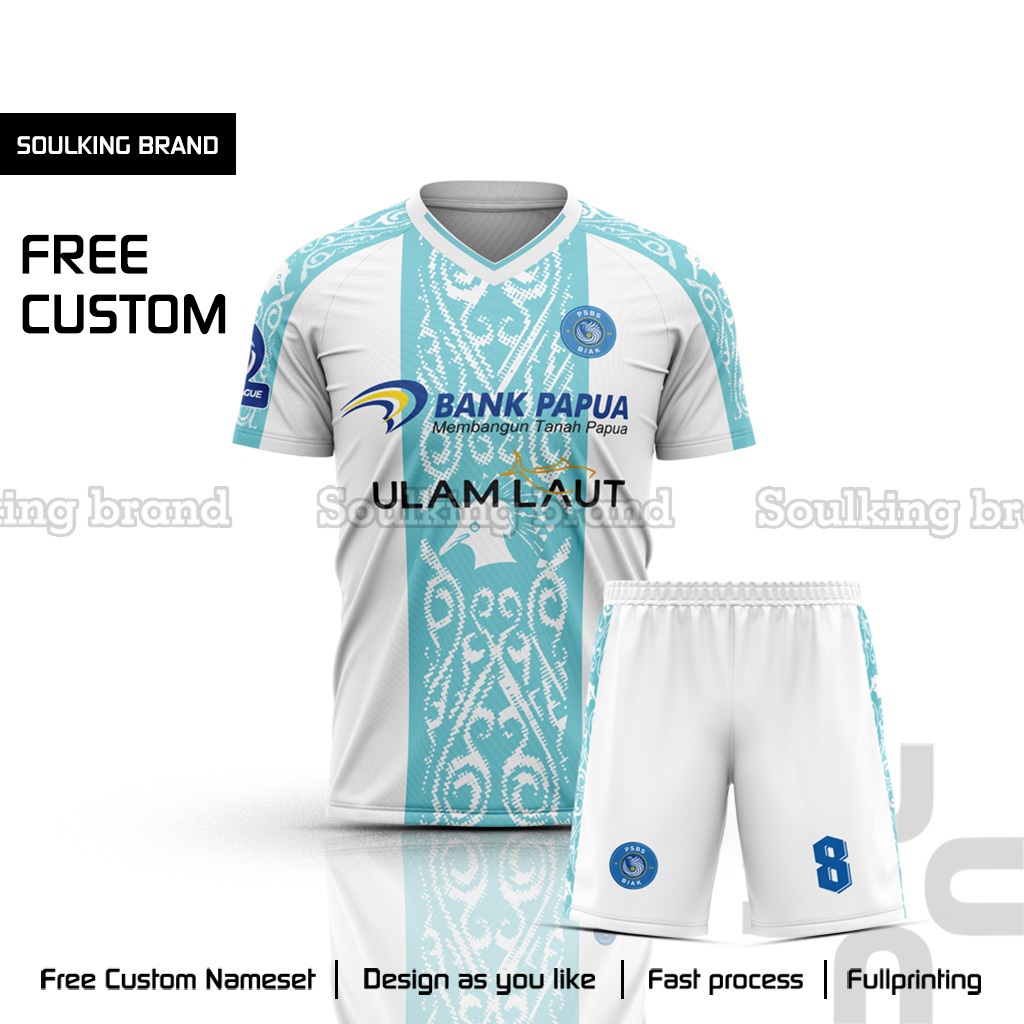 Baju Jersey Bola PSBS 2025 / 2026 Home Away Third Liga 1 Indonesia Free Custom Nama Warna Biru Hijau