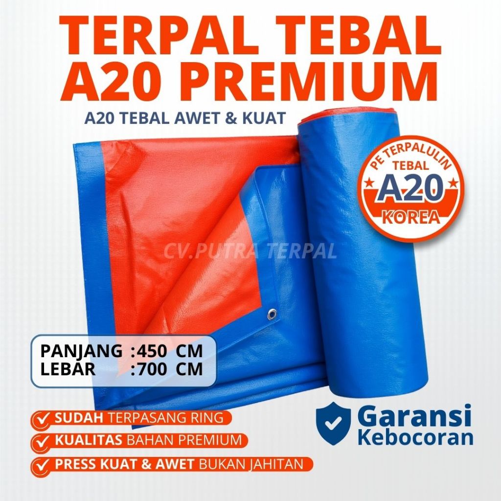 Terpal Plastik Korea A20 Ukuran 4.5X7 Tahan Air & Tebal / Terpal 4.5x7 Meter Tebal