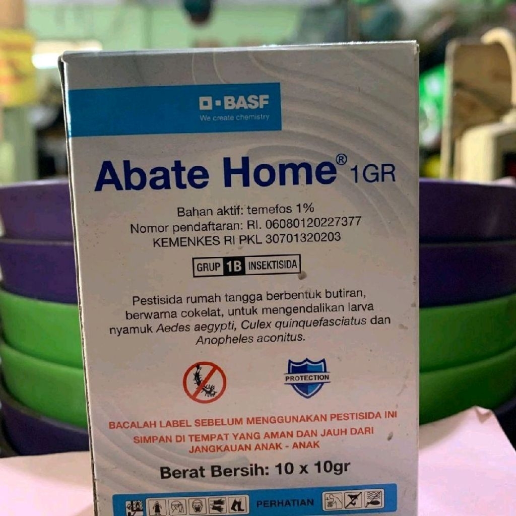 OBAT ABATE 1 GR, MEMBASMI LARVA NYAMUK PENYEBAB PENYAKIT, ASLI ORI ( 1 DUS )