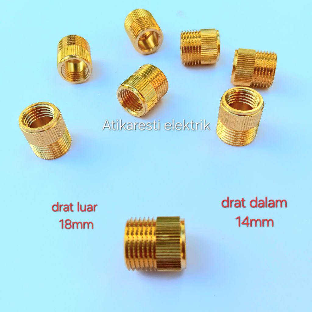 konektor kuningan drat dalam 14mm x drat luar 18mm sprayer