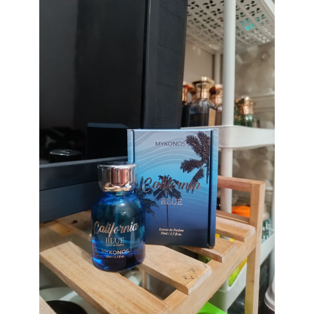 preloved MYKONOS CALIFORNIA BLUE 50ML. -+98persen
