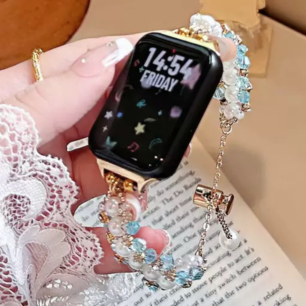 Strap Apple Watch Xiaomi Mi Band 8 Pro 9 Pro 10 Huawei Fit 4 3 Pro 4 18mm 22mm 24mm tali rantai wani