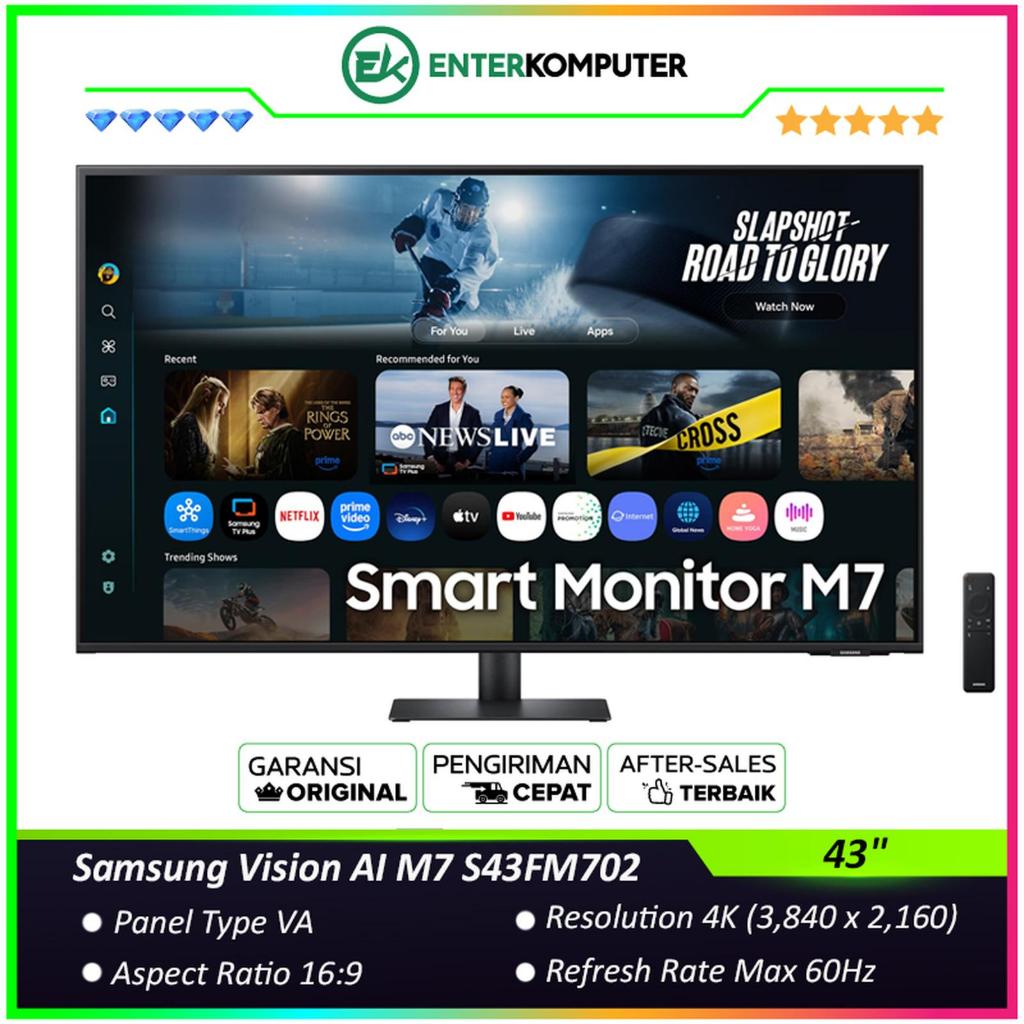Samsung Vision AI M7 S43FM702 43" 4K Smart Monitor HDR10 with Built-in Speaker / Monitor 43 inch