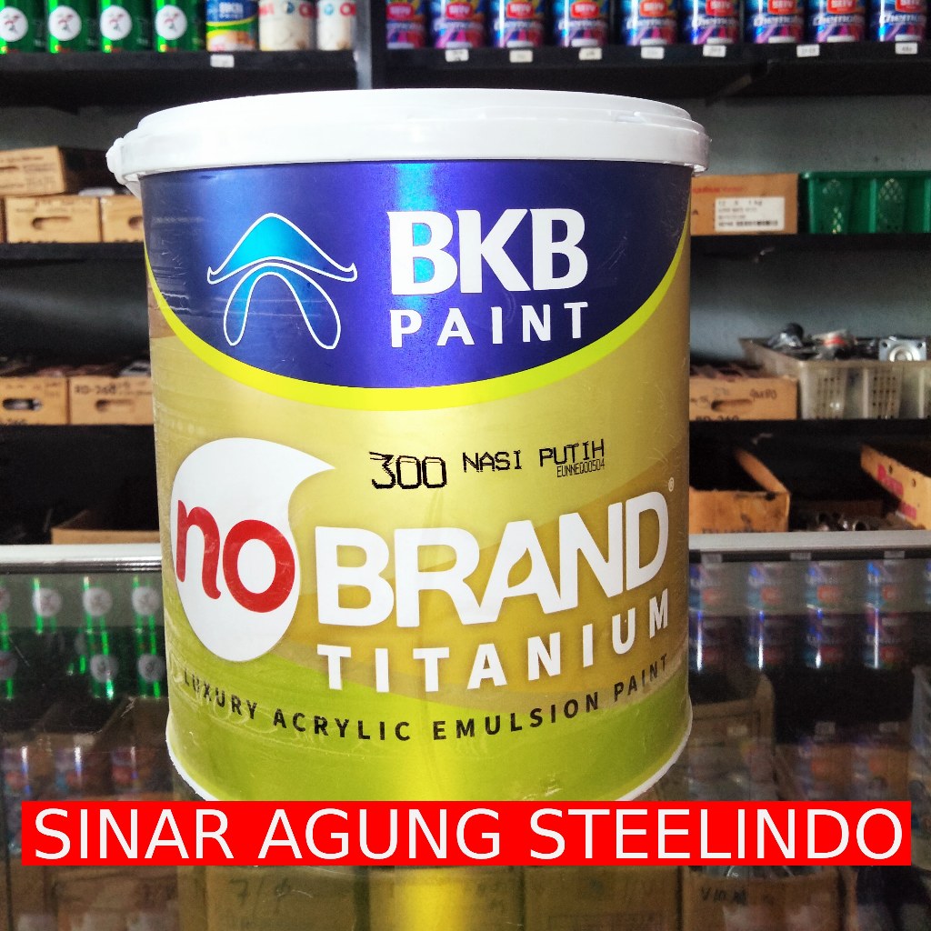 Cat BKB paint no brand titanium 300 nasi putih 5kg / 1galon
