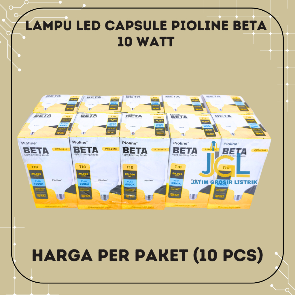 10 Pcs Lampu LED Pioline BETA T10 LED Pioline 10 Watt