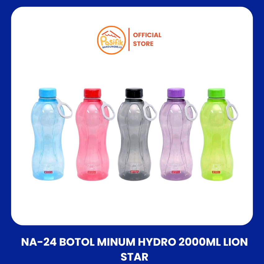 (HITAM BIRU UNGU HABIS) LION STAR HYDRO BOTLE / BOTOL HYDRO JUMBO 2000ML DENGAN PEGANGAN NA-24 LION 