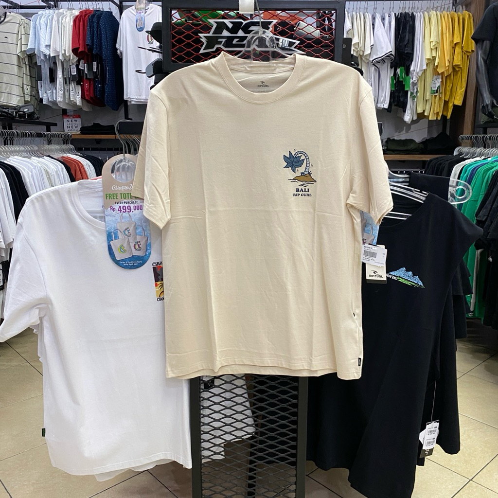 Kaos Ripcurl Bali Melali Tee Men Vintage White Original