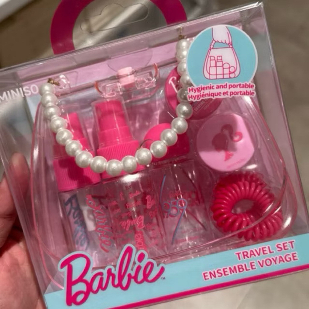 READY STOCK MINISO x BARBIE TRAVEL BOTTLE SET BARBIE EDITION