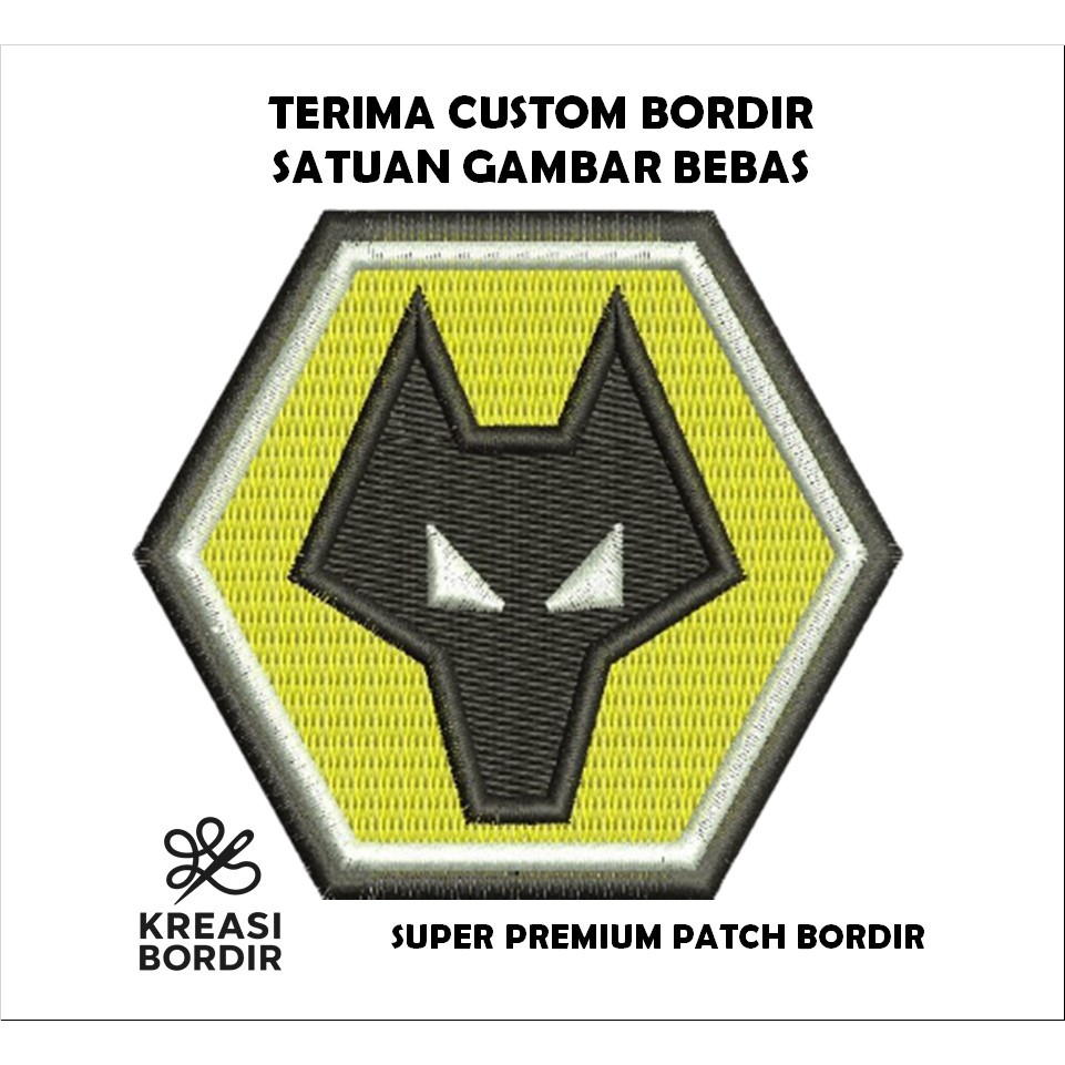 EMBLEM PATCH BORDIR LOGO WOLVERHAMPTON - Kreasibordir.id
