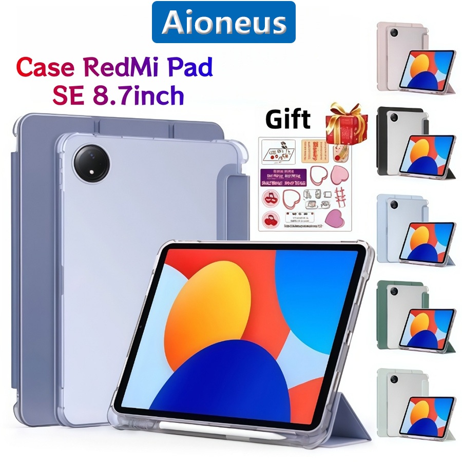 Case RedMi Pad SE 8.7 inch With Pen Slot Magnetic Protective Case RedMi Pad SE Cover With Transparen