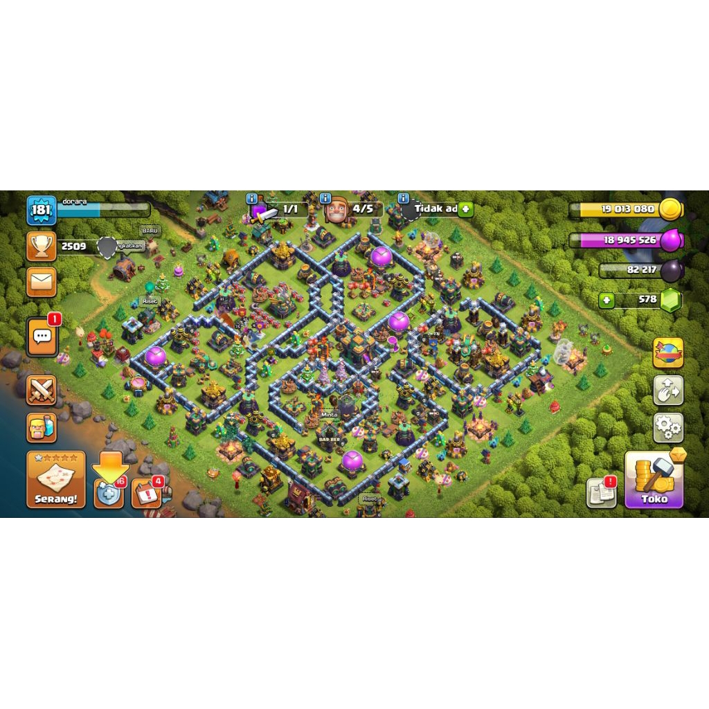 akun coc th 14 max