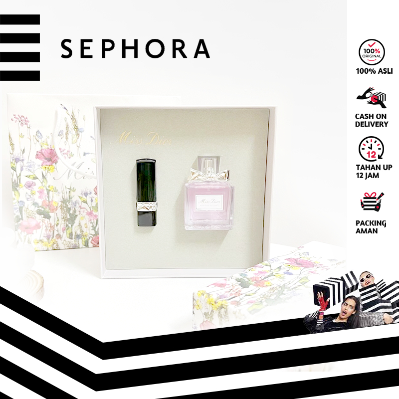 100% Original/Dior Parfum Gift Set original |Miss Dior EDT 50ml +Dior lipstik Velvet #720 3.5gr Miss