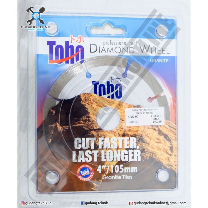 Toho Turbo X Diamond Wheel Toho Turbo X 4" Pisau Potong Granit Toho Turbo X / Diamond Cutting Wheel 