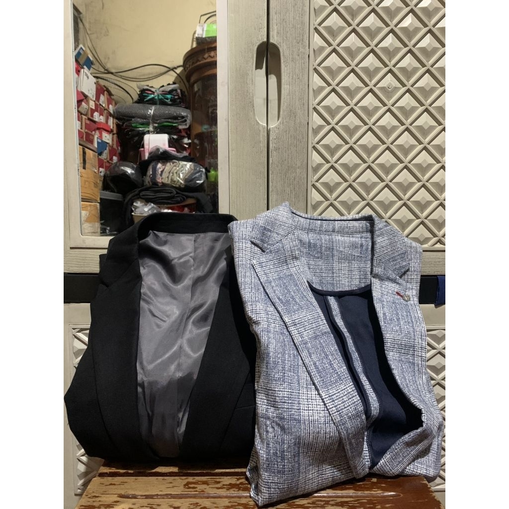 ORIGINAL JAS SUIT COMFORT TARTAN ZARA BLAZER TUXEDO SPAO SINGLE BREASTED STRETCH