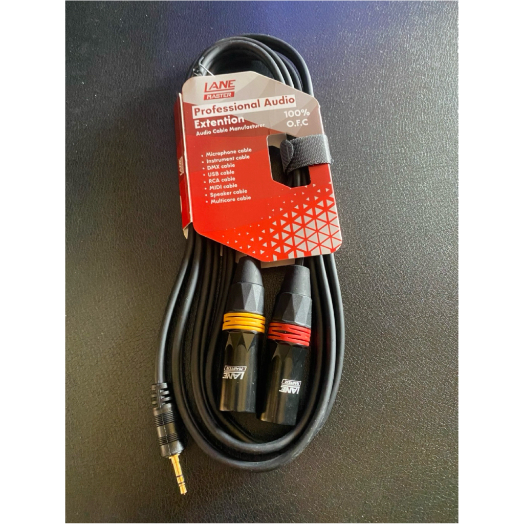 Jack connector 3.5 stereo to Xlr Lanemaster Jack hp to mixer