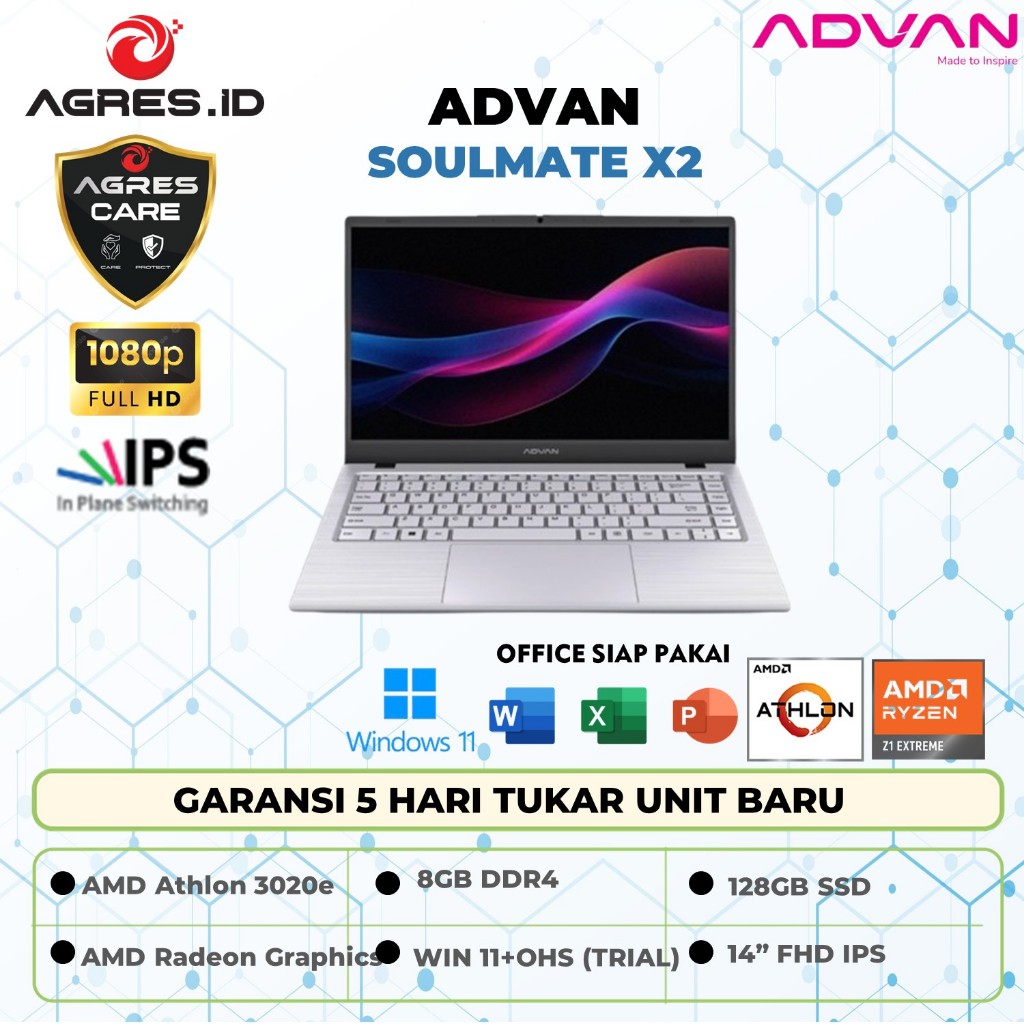 Advan Soulmate X 3020e 8GB 128GB 14" FHD IPS