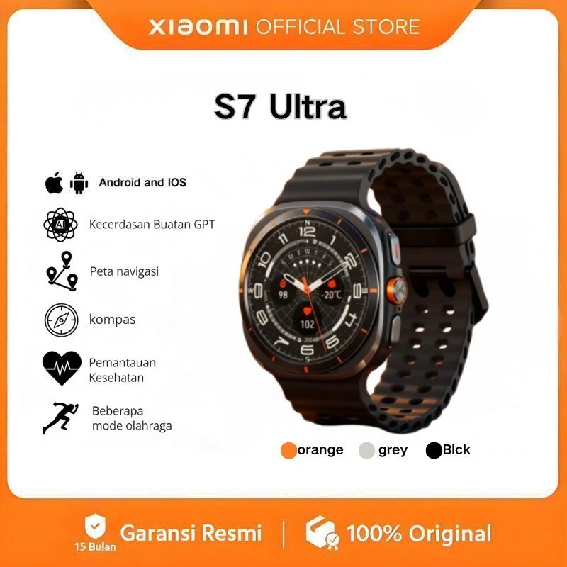 XIAOMI Smartwatch Galaxy S7 Ultra Watch Ultra Smartwatch Pria Wanita 47mm untuk Aktivitas Luar Ruang