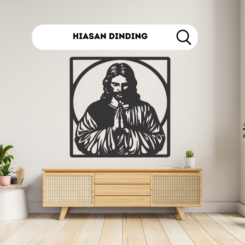 Hiasan Dinding Yesus Wall Decor Kristen Katolik Aesthetic Pajangan Kayu Ruang Tamu