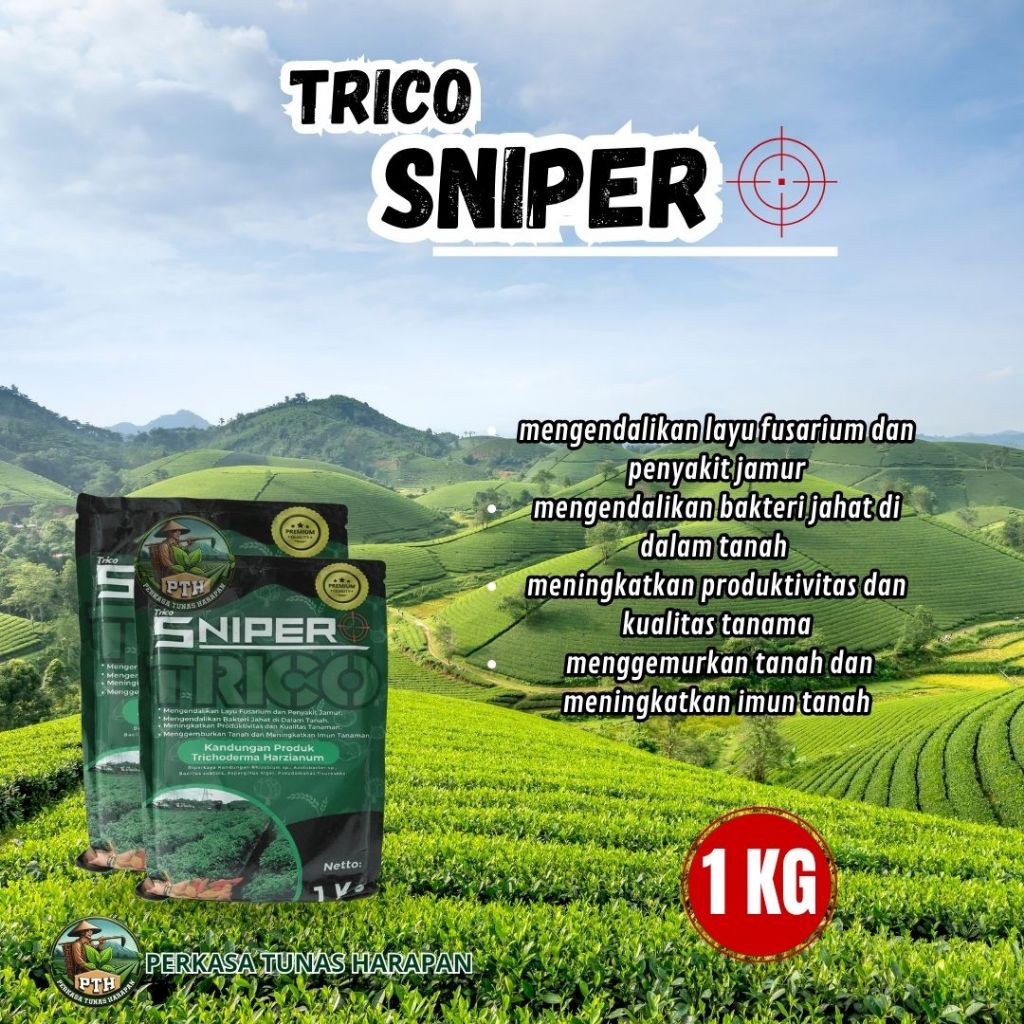 TRICO SNIPER 1 KG Pungisida hayati , bakterisida hayati, pengendalian fusarium NPK jamur