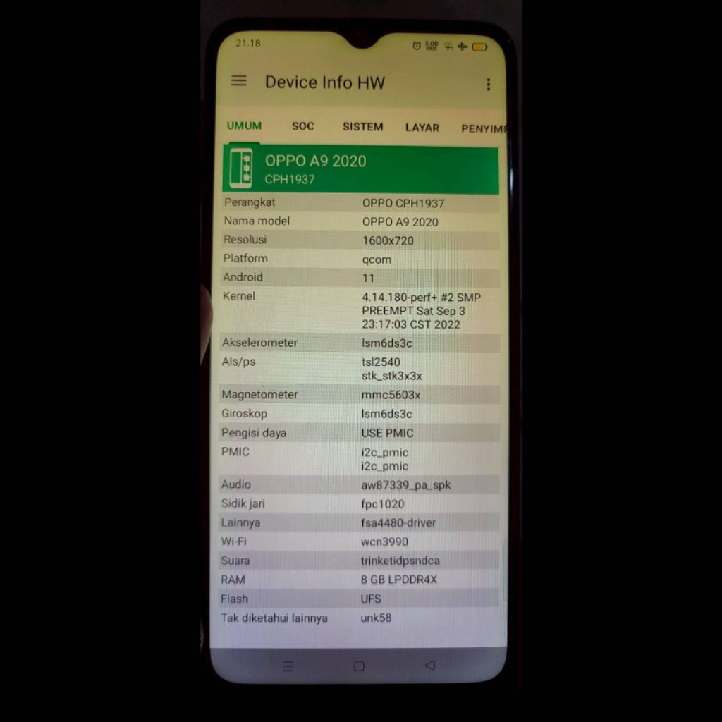 Lcd + Frame Oppo A5 2020 / A9 2020 / A11X Original Copotan Normal LCD-594