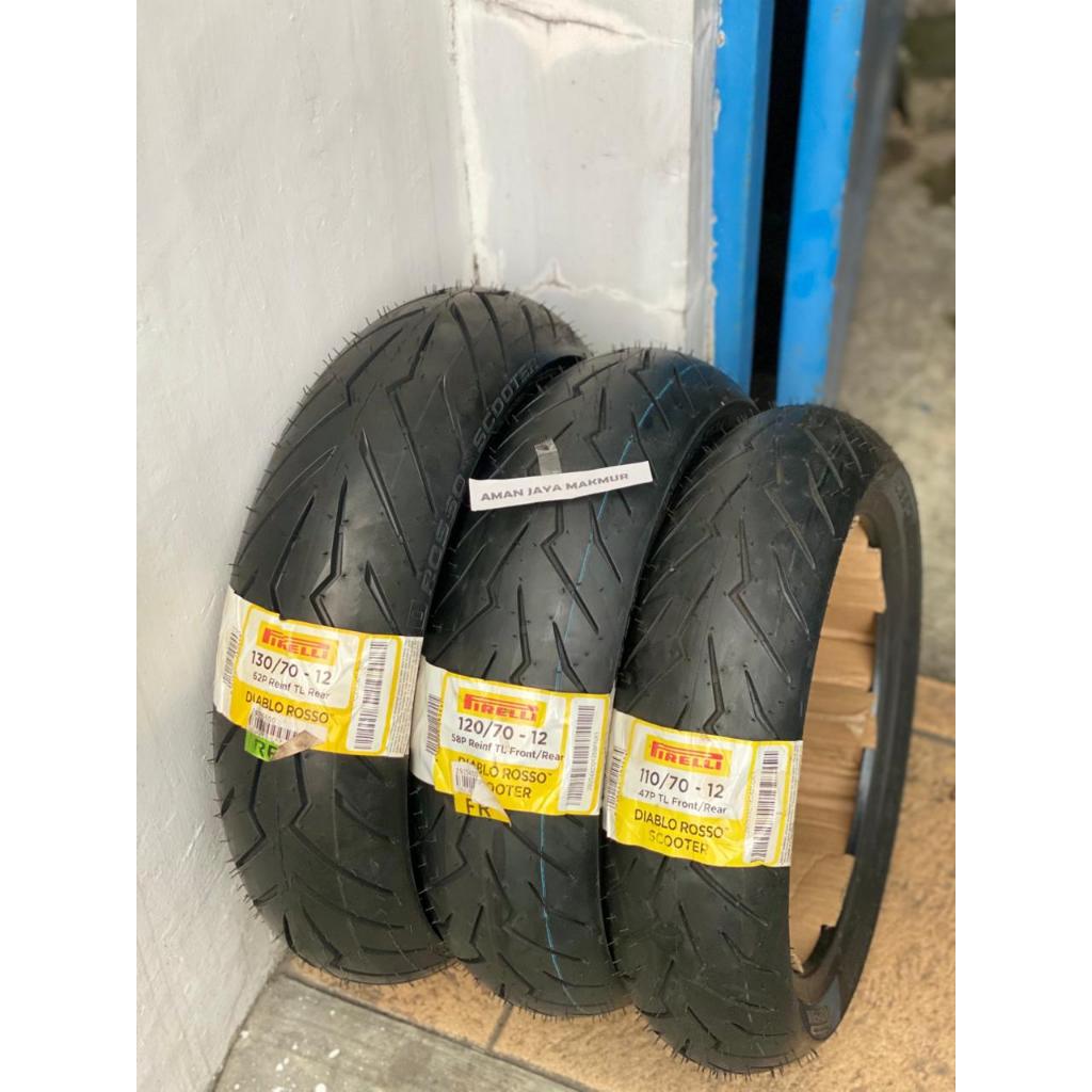 ban pirelli rosso scooter vespa matic sprint primavera depan belakang