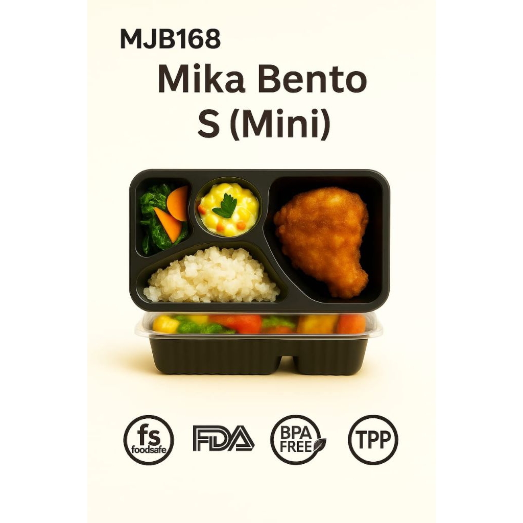 Mika Box Bento S / Mika Bento Sekat 4 Mini Isi 50 set