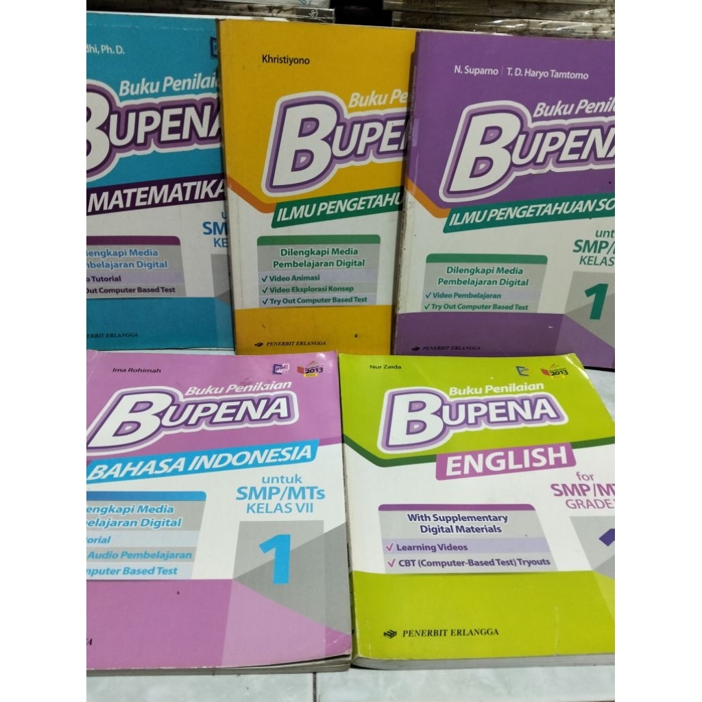 Buku Bupena Matematika, Bupena IPA, Bupena IPS, Bupena Bahasa Indonesia, Bupena English 1 SMP/MTs Ke