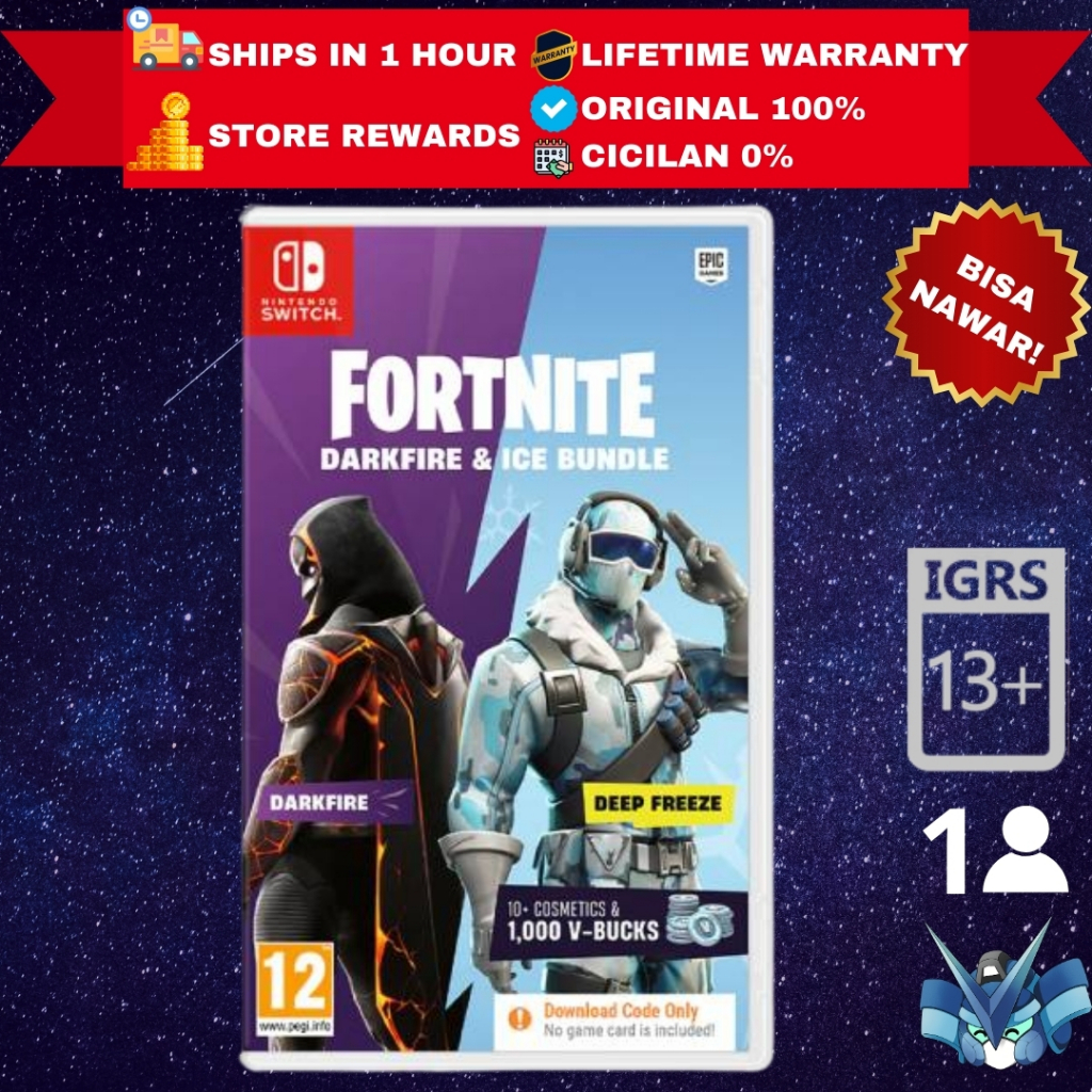 Switch Fortnite Darkfire & Ice Bundle / Fortnite Darkfire And Ice Bundle (Code in Box)