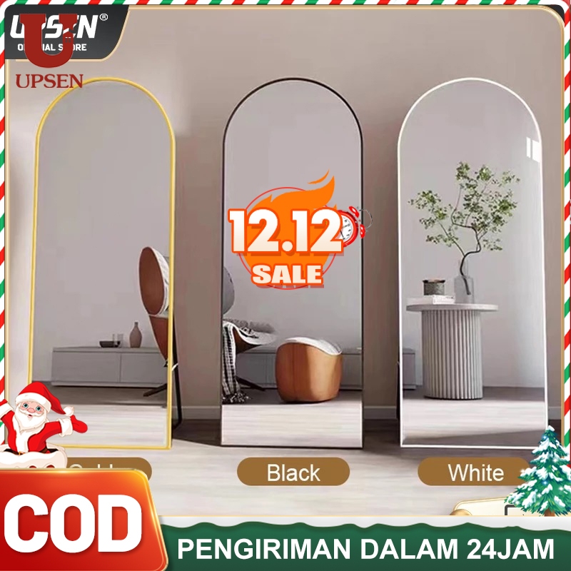 (Kemasan Kayu) Cermin Berdiri full body Standing Mirror Premium Standing Mirror Aesthetic Full Body 