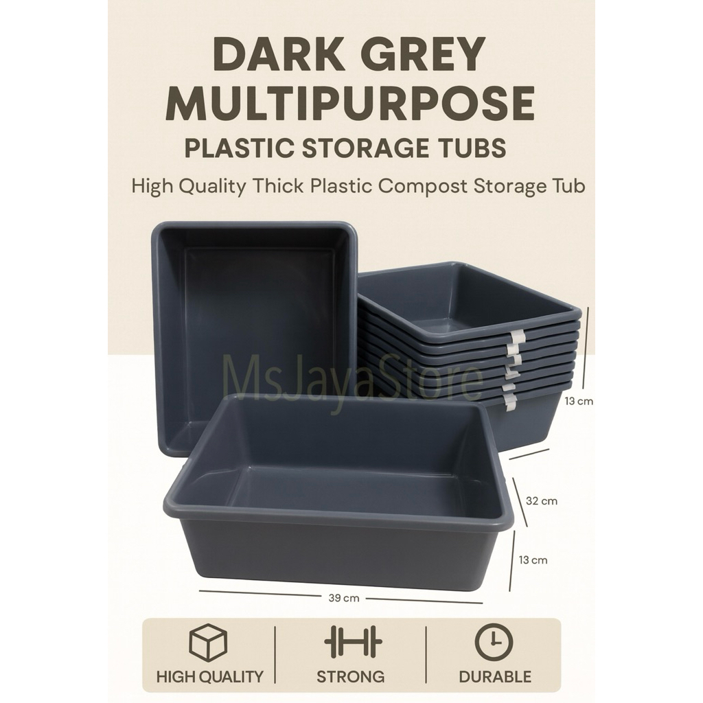 BASKOM PLASTIK KOTAK SEGI EMPAT BAK PLASTIK TEMPAT PENYIMPANAN KUALITAS SUPER BAHAN TEBAL