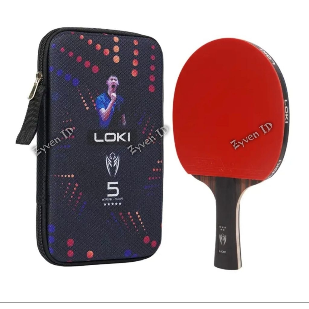 Bat Pingpong Tenis Meja Loki 5 Star Kirin Carbon Original