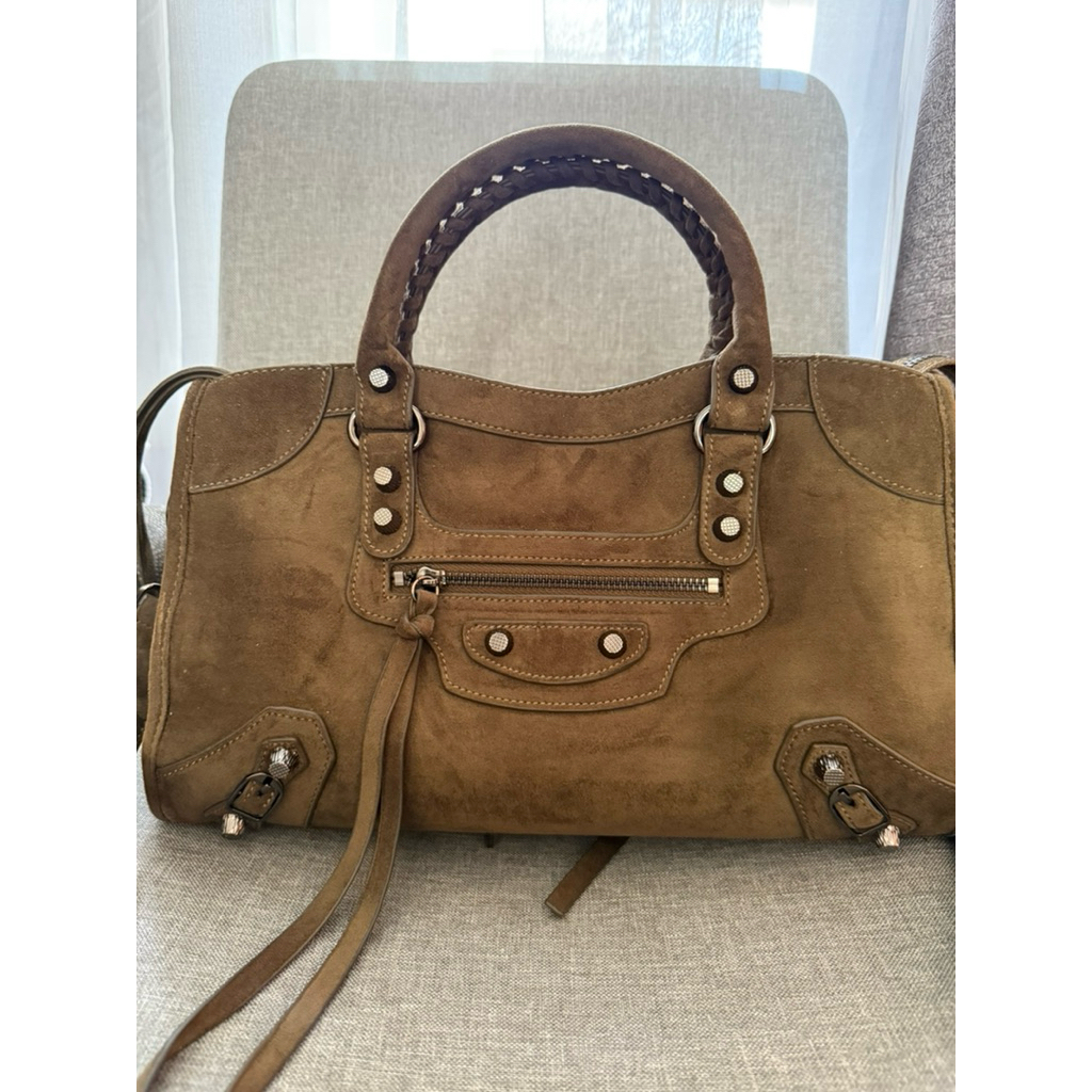 Tas No Brand Dupe Bal3ncia9a Suede in Army