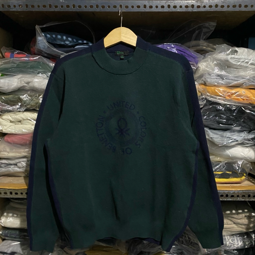 Benetton Knit Hijau/Biru Size 110 66x58