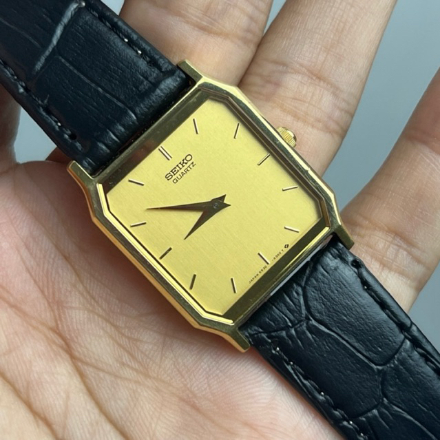 Jam Tangan Seiko Tank Gold Vintage Mulus Tipis