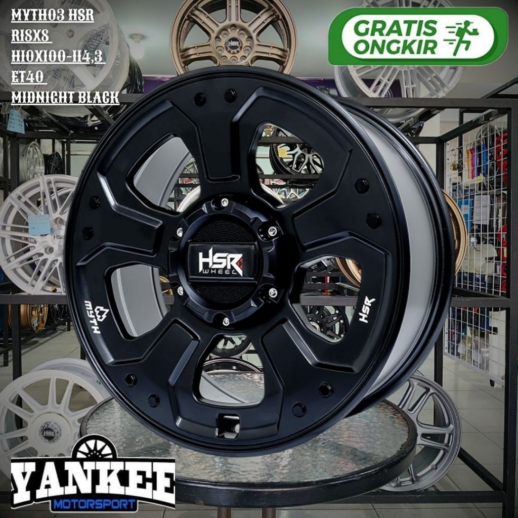 Velg Mobil R18 Hsr Wheel tipe Myth03 Ring 18 Lebar 8inc untuk Mobil Venturer , Zenix , Captiva