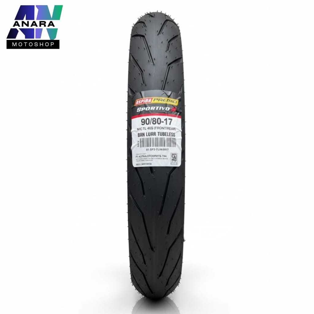 BAN ASPIRA PREMIO SPORTIVO 2 90/80-17 MEDIUM COMPOUND ASPIRA PREMIO SPORTIVO 90 80 17 PRODUKSI TAHUN