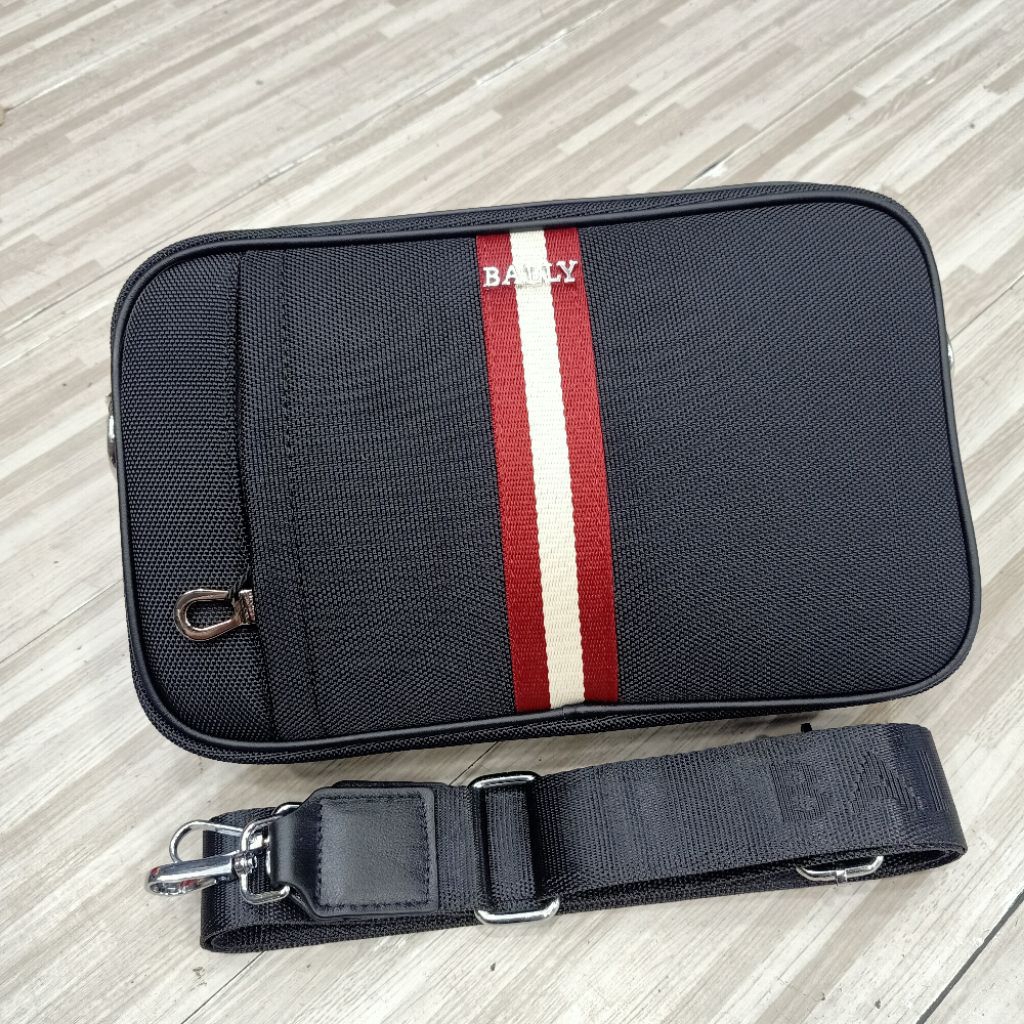 Tas Selempang Bally Nylon Crossbody Bag pria Nylon