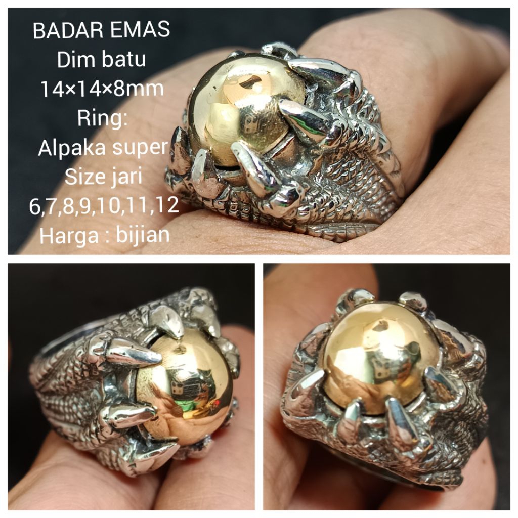 CINCIN BATU AKIK BADAR EMAS NATURAL