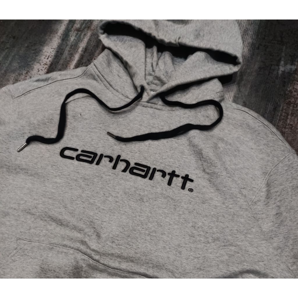 hoodie CARHARTT WIP  sweet grey logo bordir
