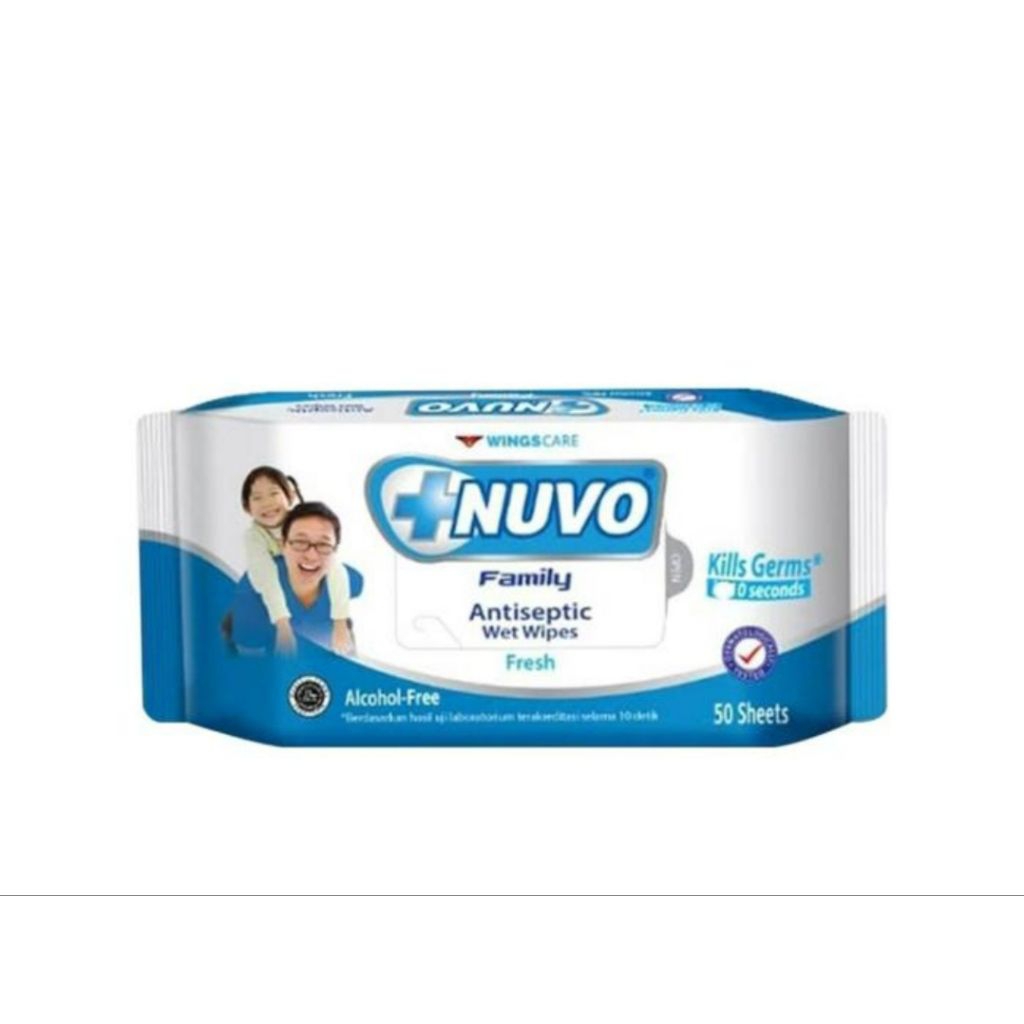 nuvo wet wipes biru 50's