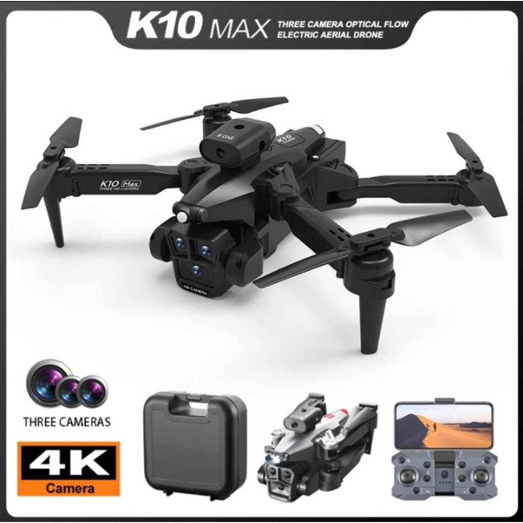 DRONE K10 MAX SENSOR ANTI TABRAK DAN OPTICAL FLOW STABIL SUDAH DUA CAMERAG