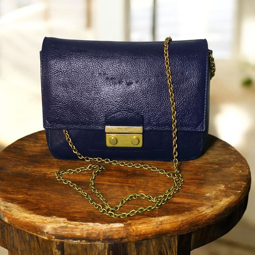 Tas Selempang Rantai Wanita Kulit Tebal Muat Hp dan Dompet Kecil