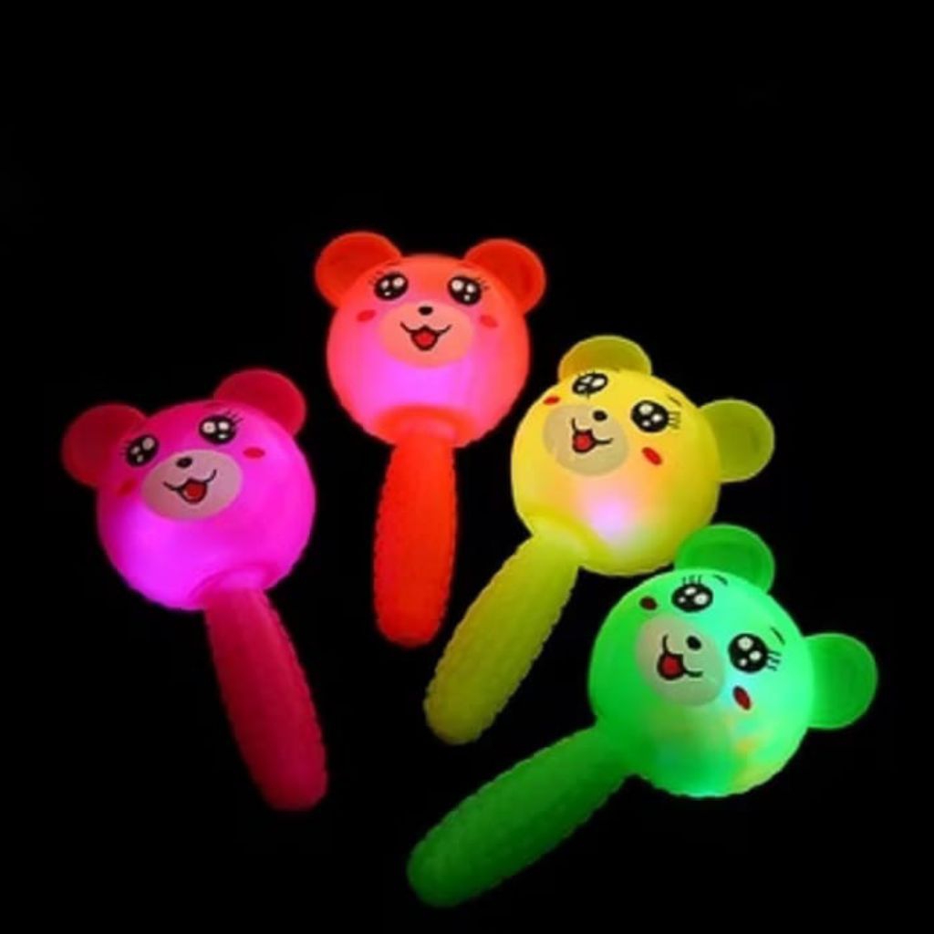 Mainan Rubber Stick Toys Boneka Panda Lampu Dan Suara Nyit Nyit UNIK TOYS