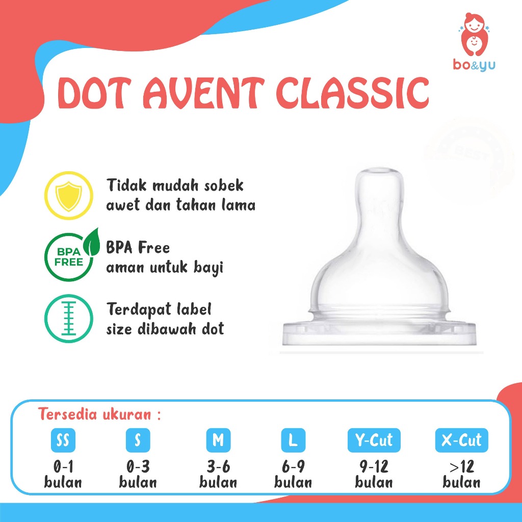 DOT UNTUK BOTOL CLASSIC FEEDING NIPPLE / DOT CLASSIC / DOT BAYI BOTOL SUSU / BOTOL SUSU / BOTOL SUSU