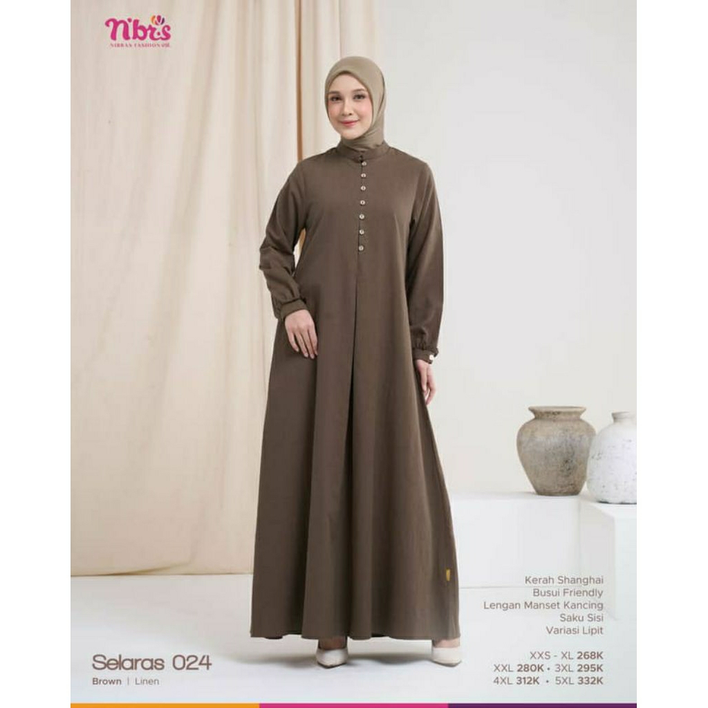 TERBARU SELARAS 024 NIBRAS/ GAMIS NIBRAS/ GAMIS DEWASA/ GAMIS BRANDED/ READY STOK/ NIBRAS FASHION