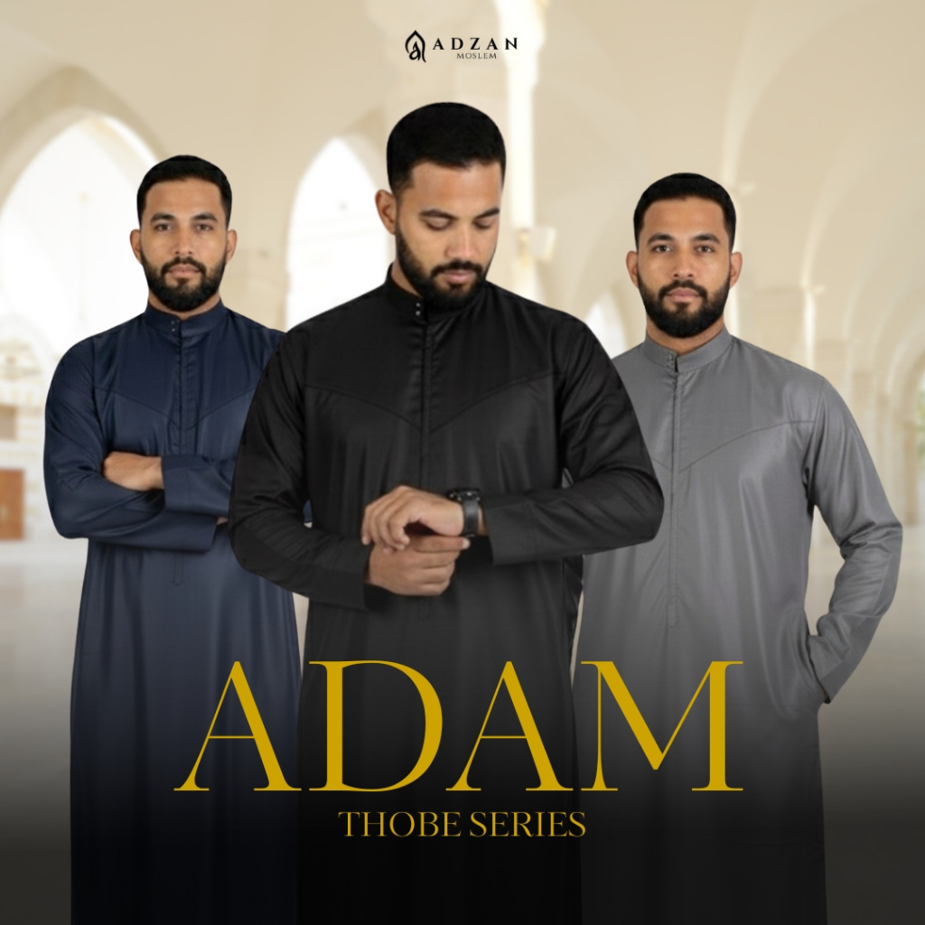 Avoholic.id - Jubah Gamis Pria Adam Thobe Slimfit Warna Abu Tua