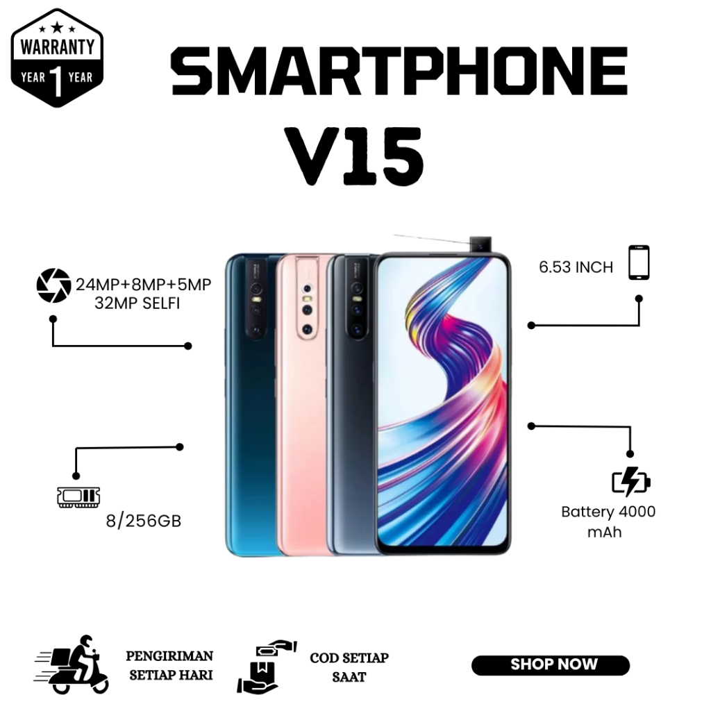 Smartphone  VIVO V15 RAM 8/256GB fullset handphone smartphone Android BERGARANSI