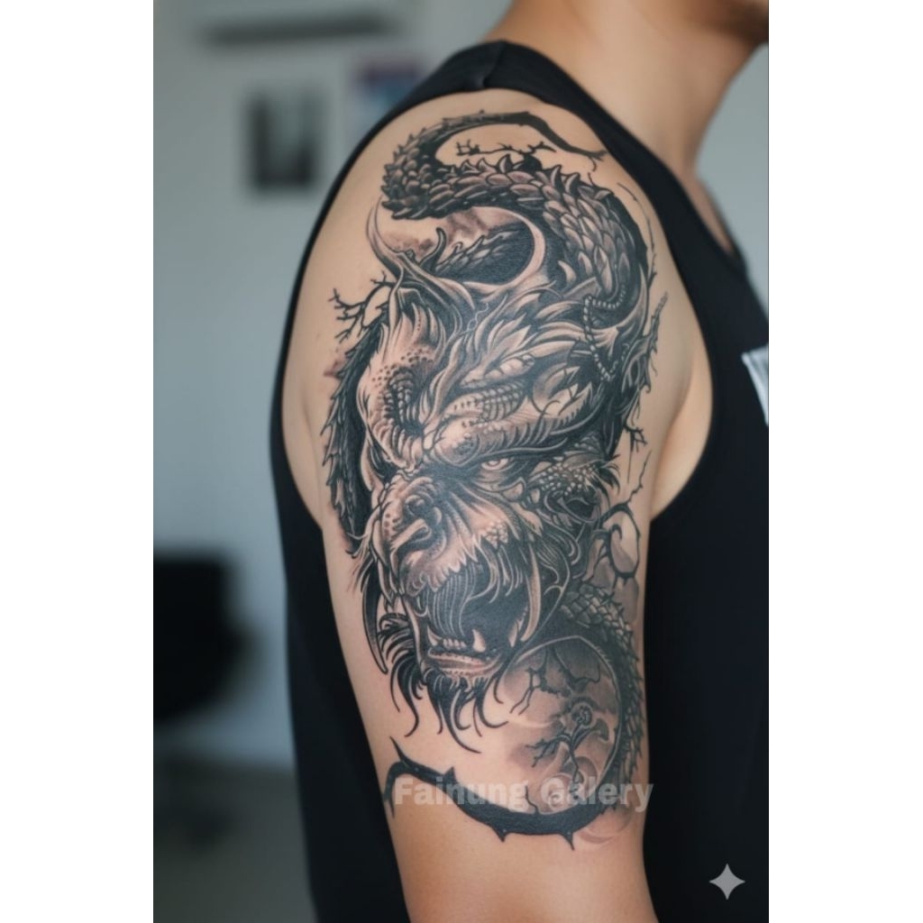 COD | Tatto temporer XQB 911 NAGA SANGAR stiker tatto temporary tato tempel sementara realpict palin